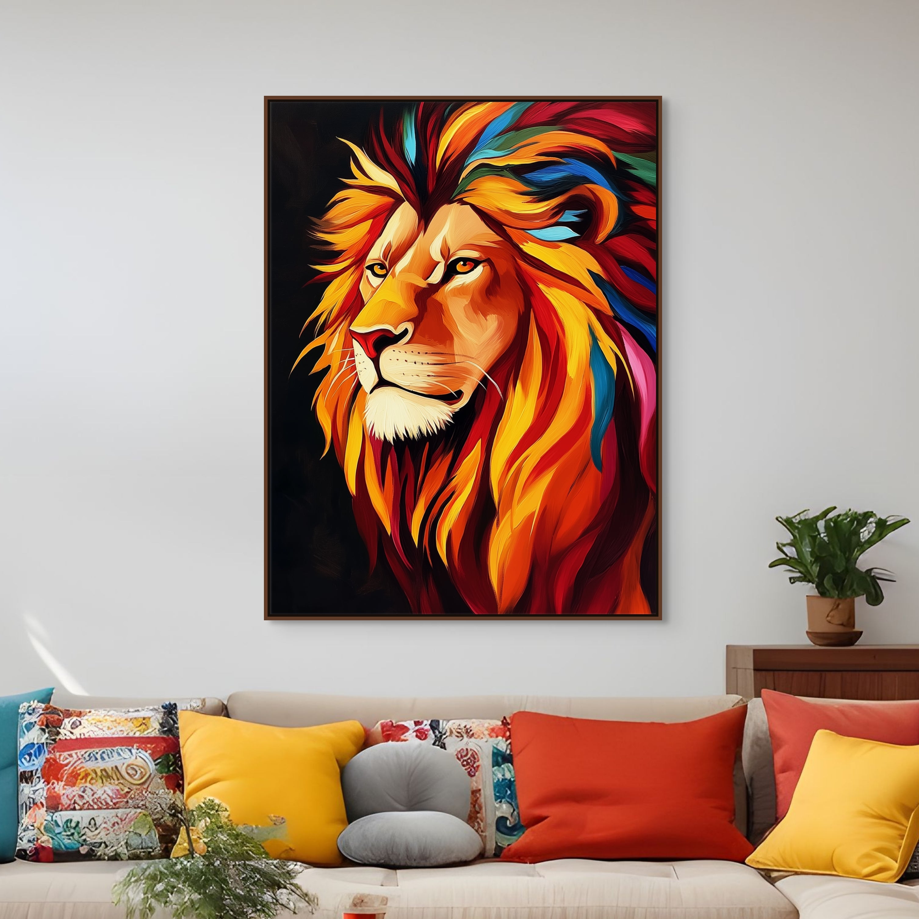 D0406-wild-majesty-hand-painted-wall-art-living-room-image-room-f-walnut