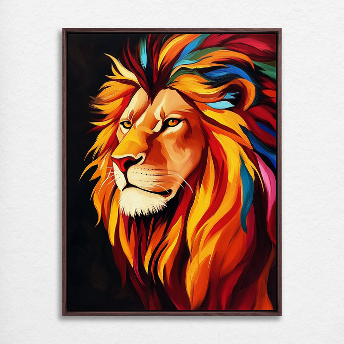 D0406-wild-majesty-hand-painted-wall-art_06_3x4-vertical-frame-walnut.psd_0