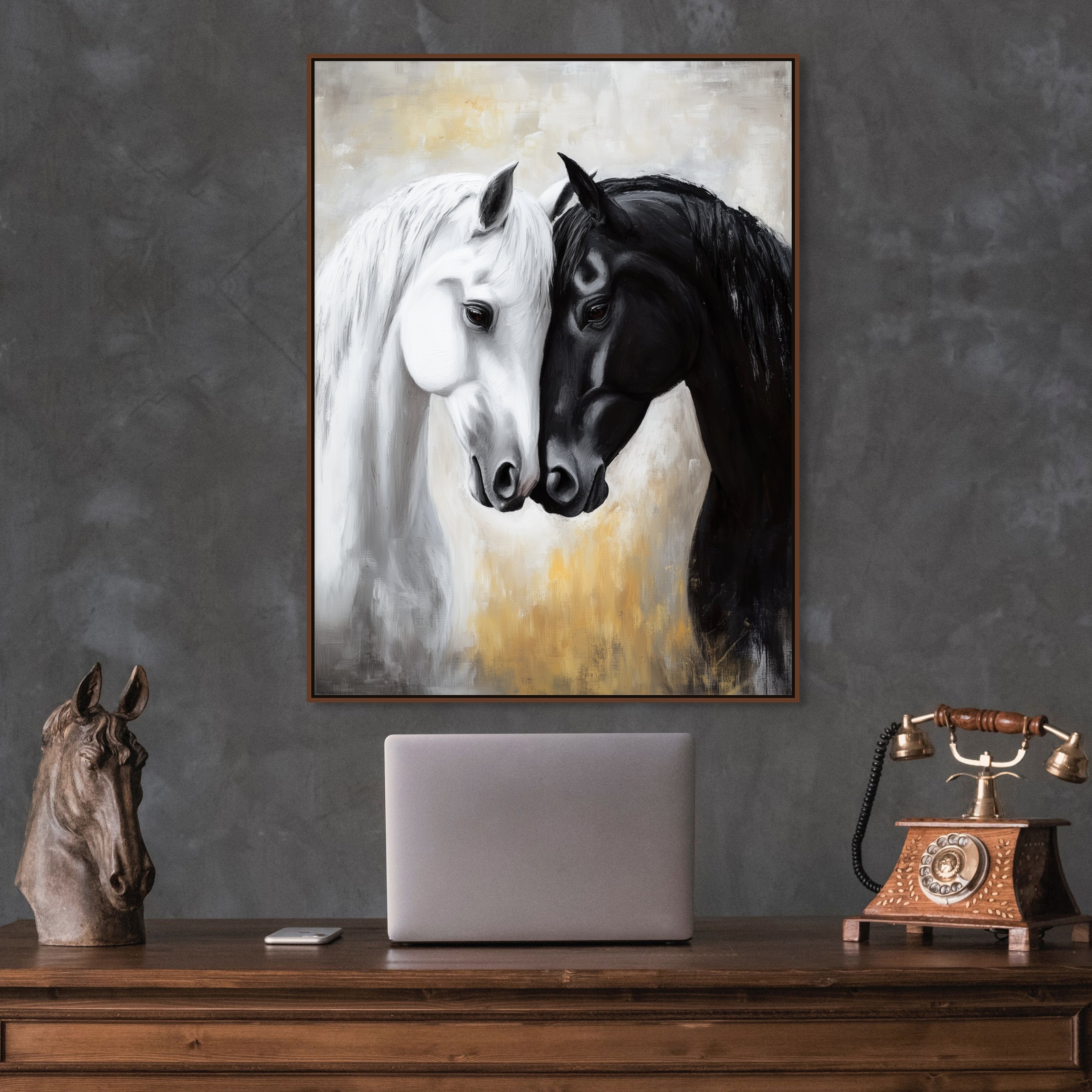 D0409-kindred-spirits-hand-painted-wall-art-office-room-image-room-f-walnut