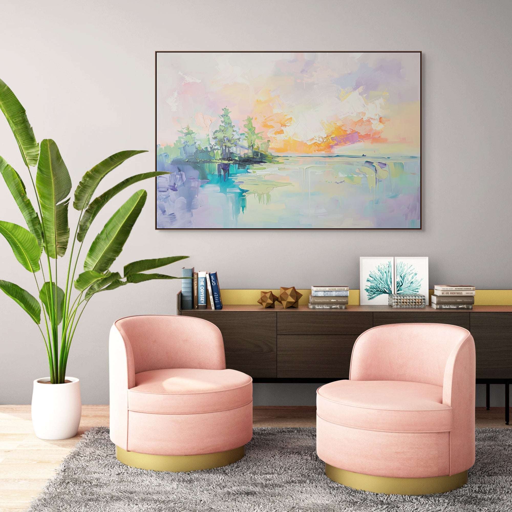 D0420-hand-painted-wall-art-living-room-image