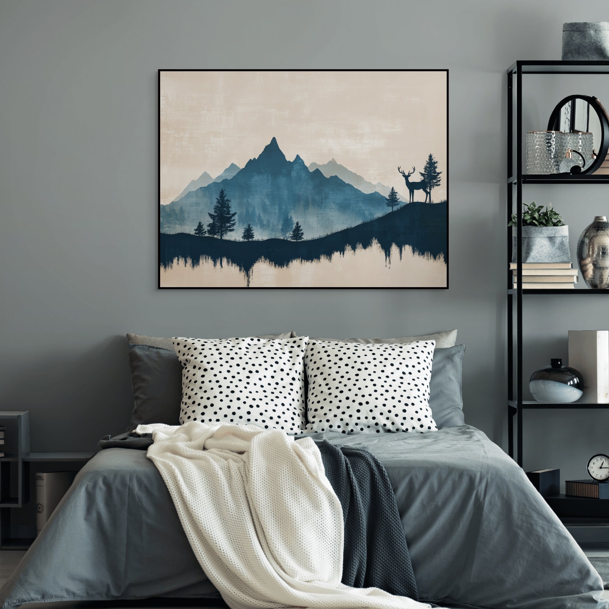 D0421-hand-painted-wall-art-bed-room-image-room-f-black