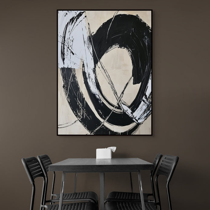 D0423-hand-painted-wall-art-business-room-image-room-f-black