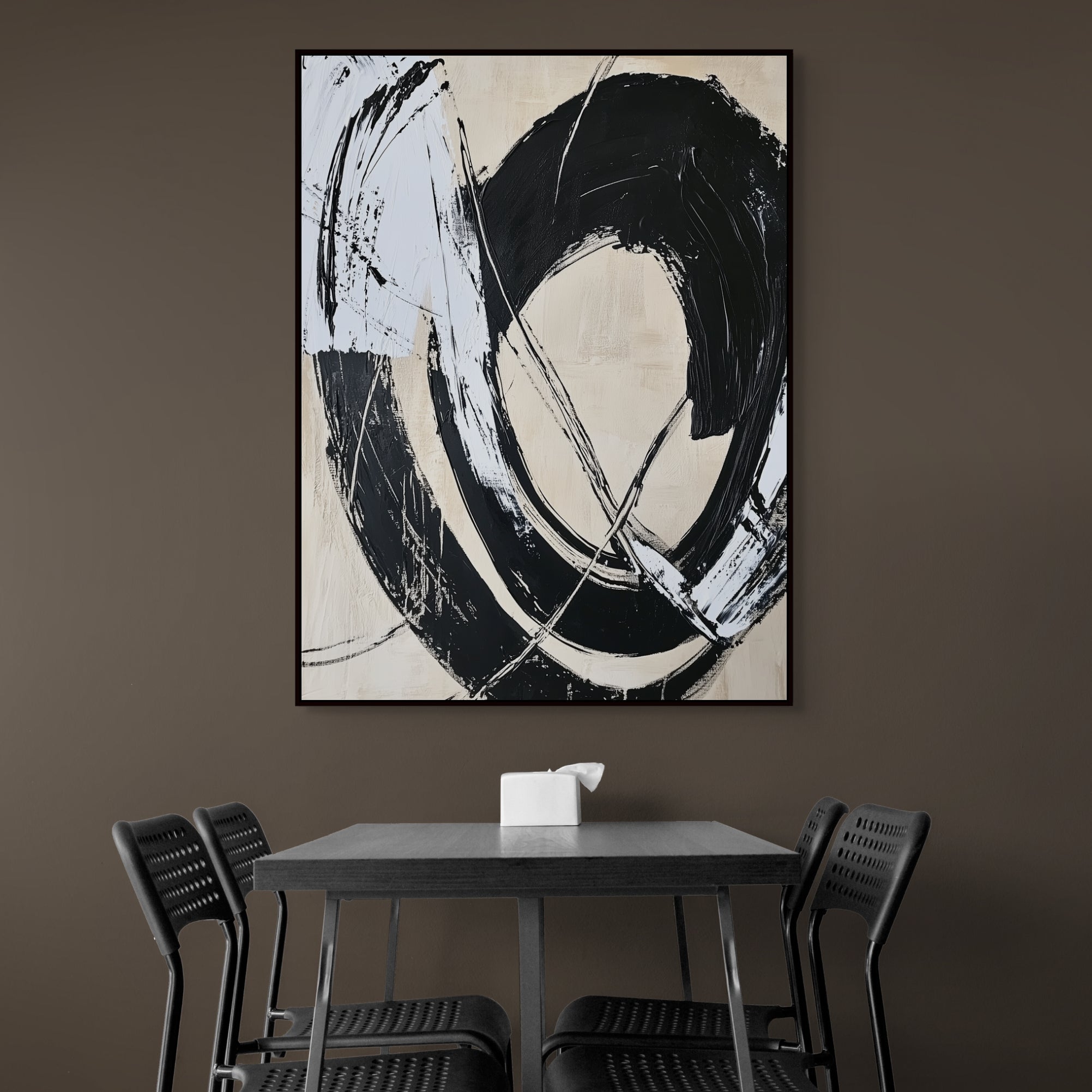 D0423-hand-painted-wall-art-business-room-image-room-f-black