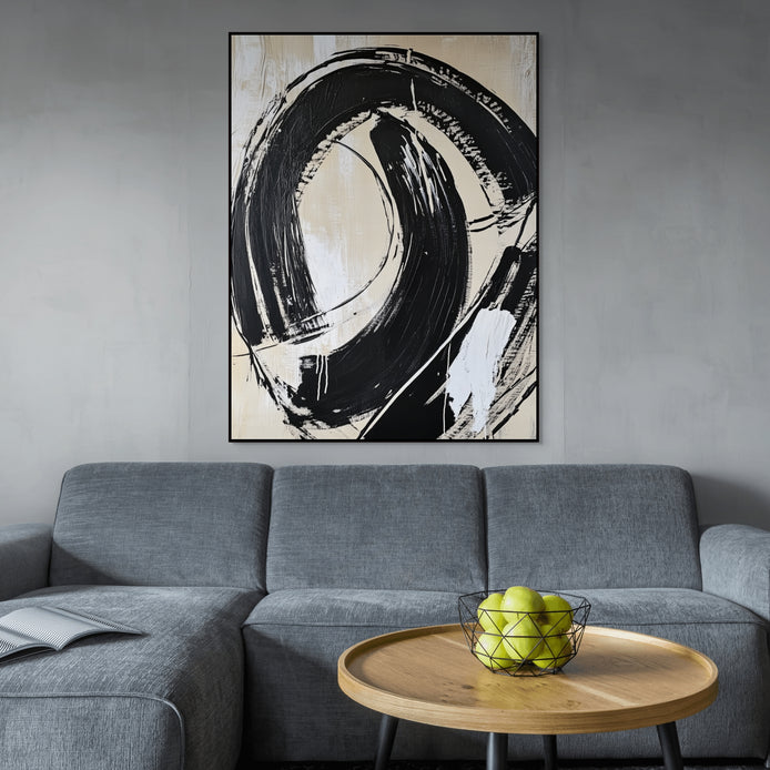 D0424-hand-painted-wall-art-living-room-image-room-f-black