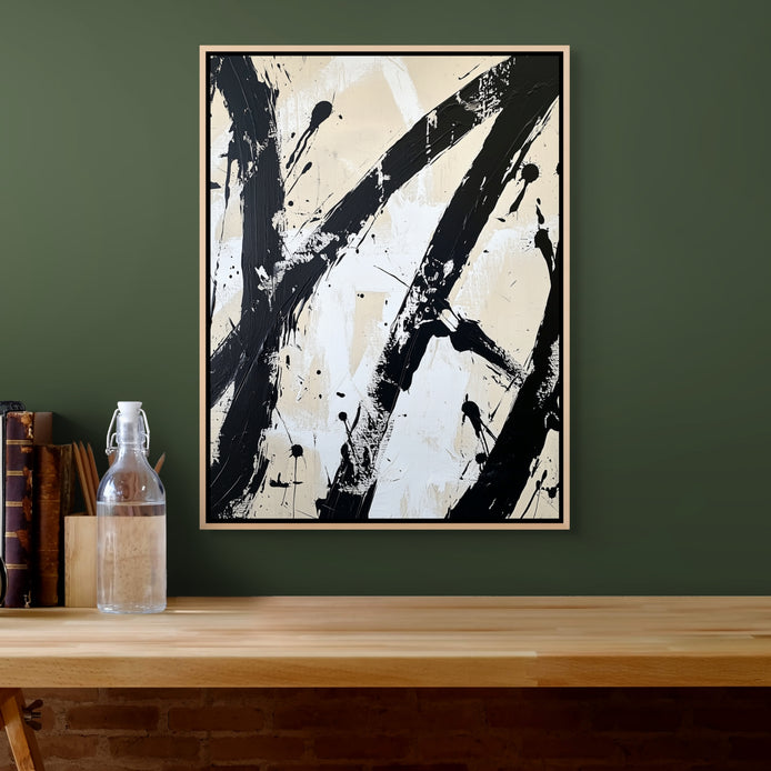 D0425-hand-painted-wall-art-office-room-image