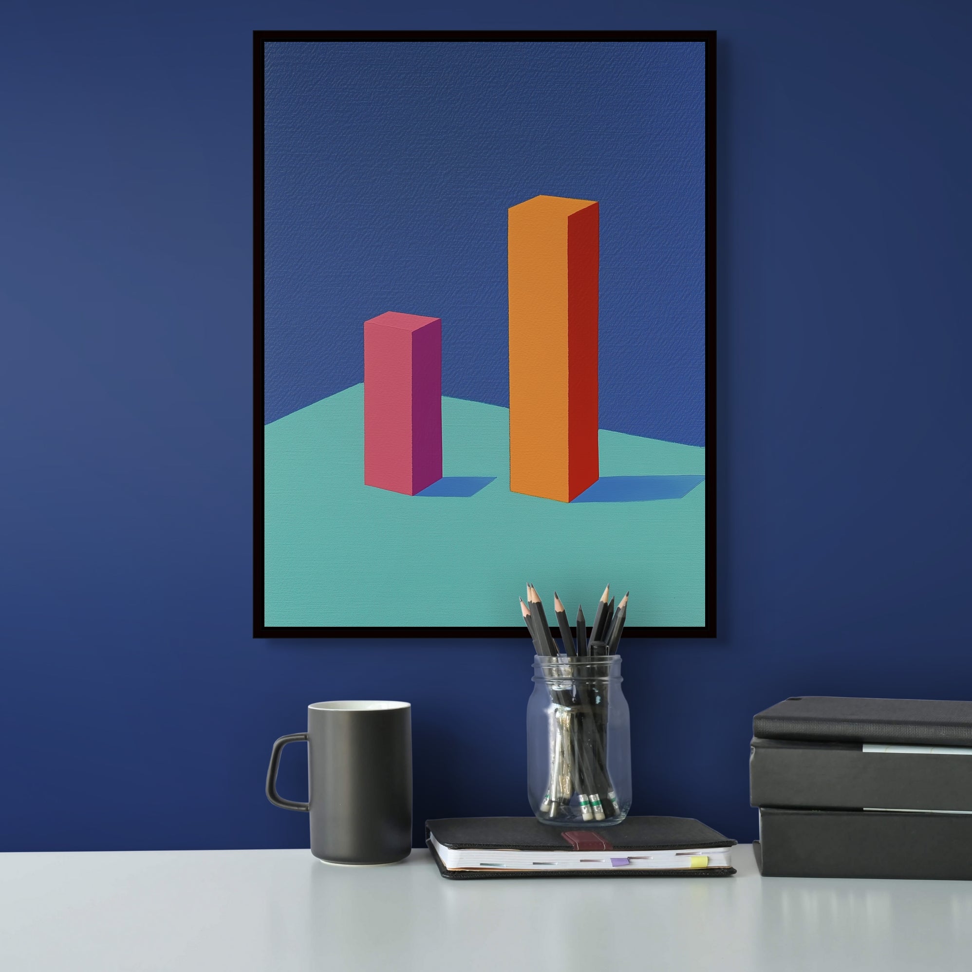 D0433-hand-painted-wall-art-office-room-image-room-f-black