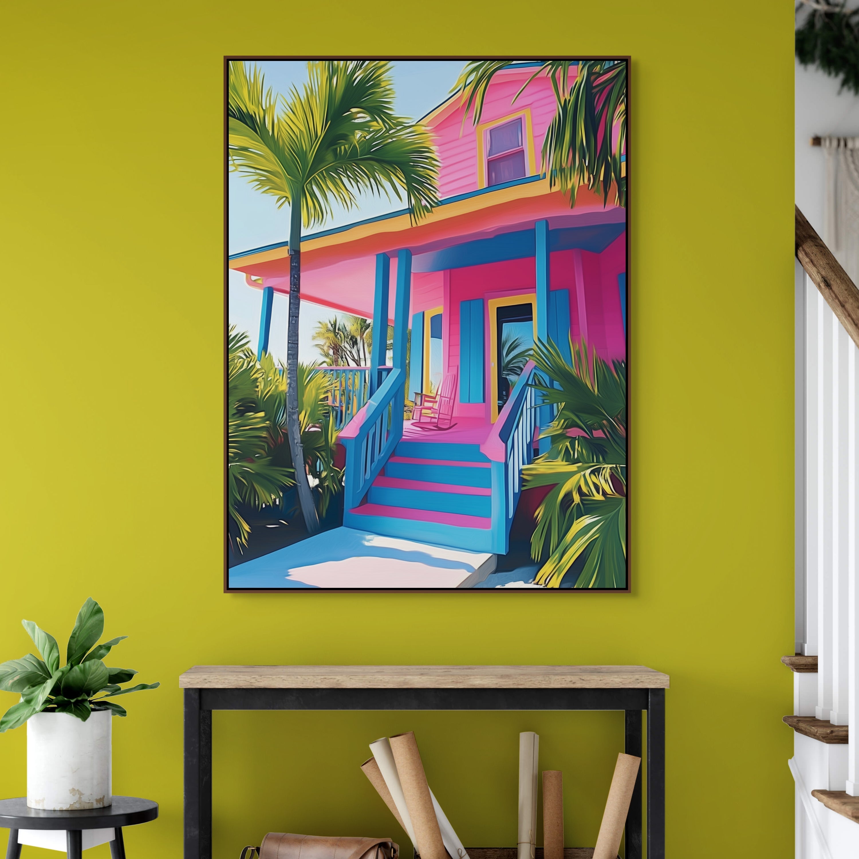 D0436-hand-painted-wall-art-hallway-room-image-room-f-walnut