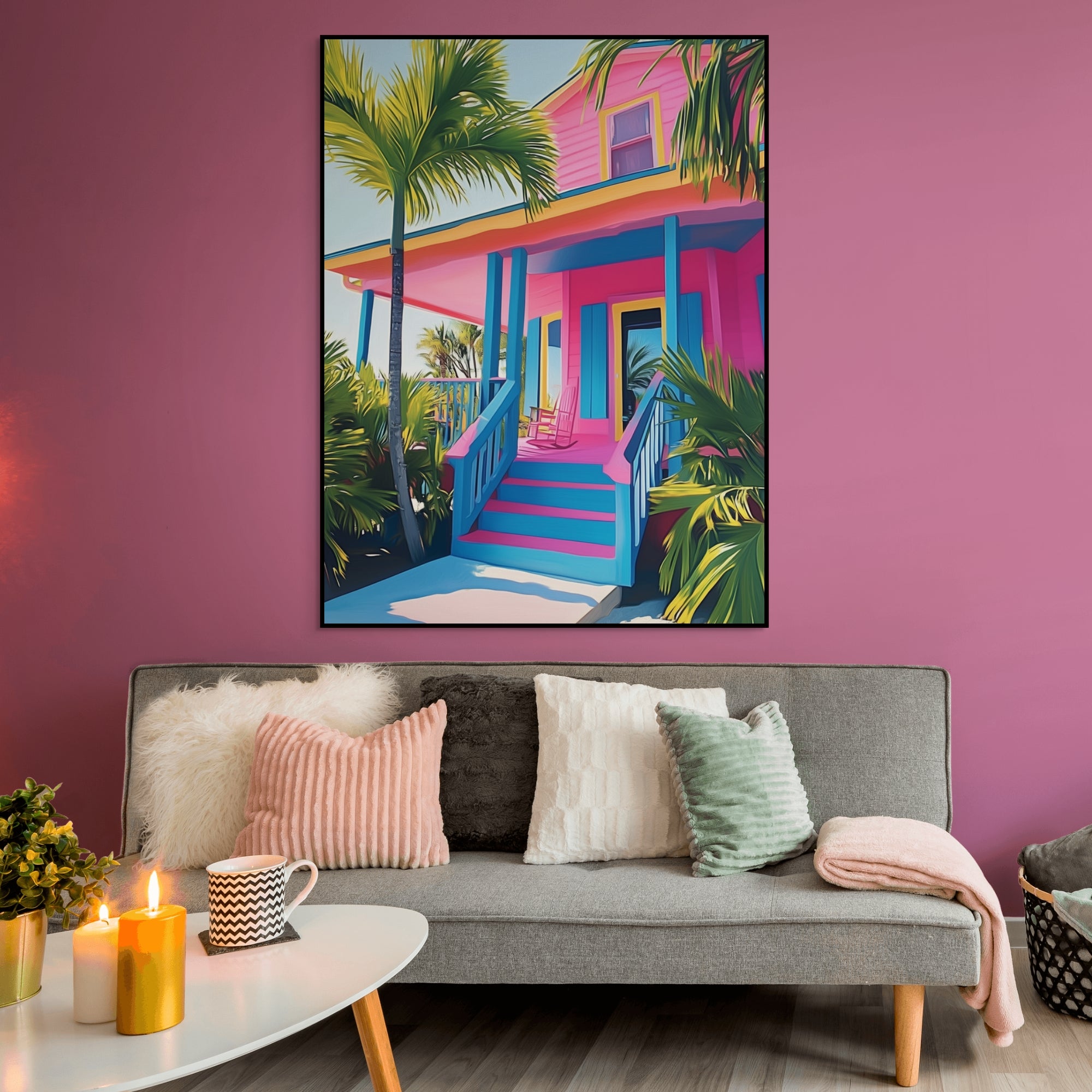 D0436-hand-painted-wall-art-living-room-image-room-f-black