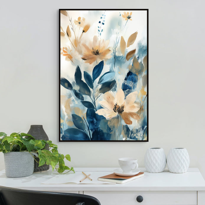 D0443-hand-painted-wall-art-office-room-image-room-f-black