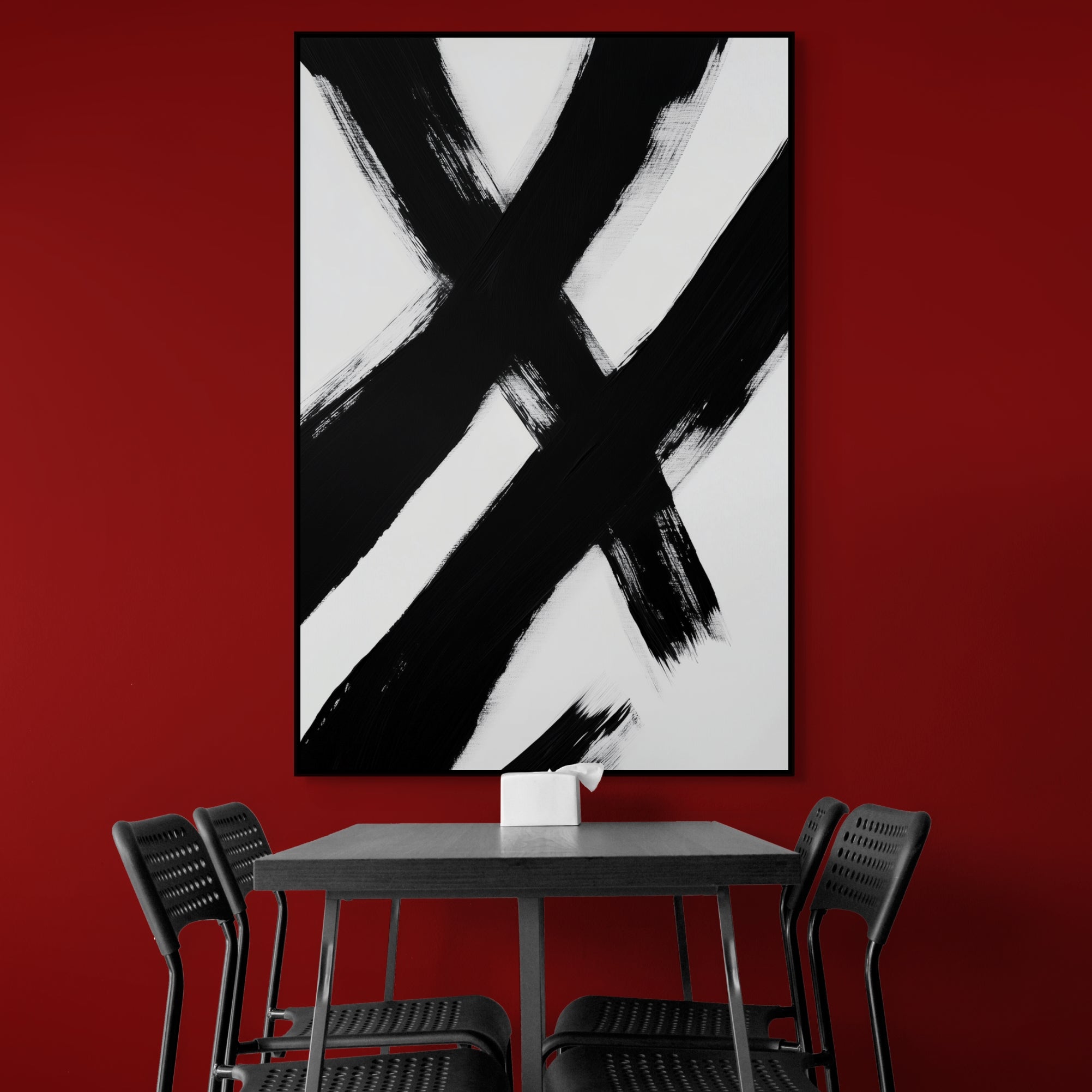 D0447-hand-painted-wall-art-business-room-image-room-f-black