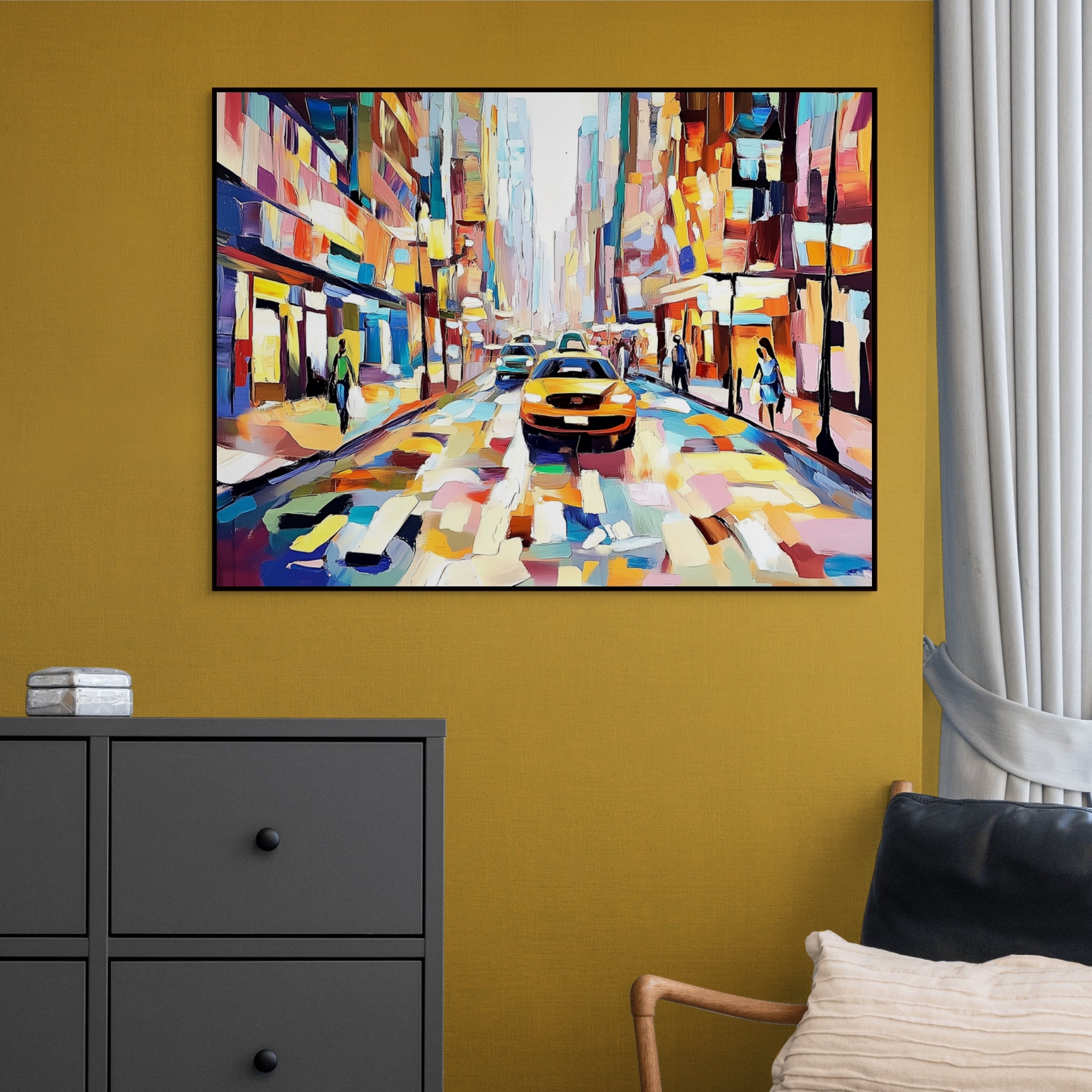 D0449-hand-painted-wall-art-lounge-room-image-room-f-black