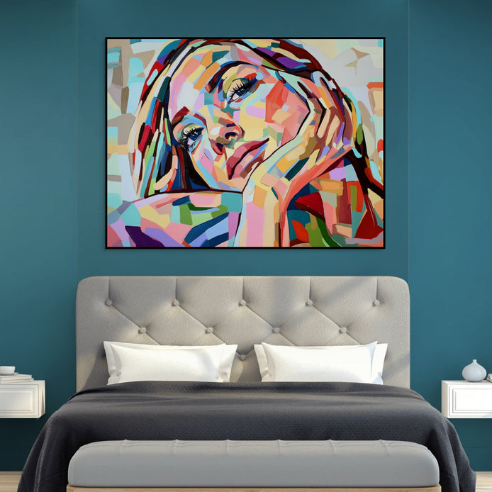 D0450-hand-painted-wall-art-bed-room-image-room-f-black