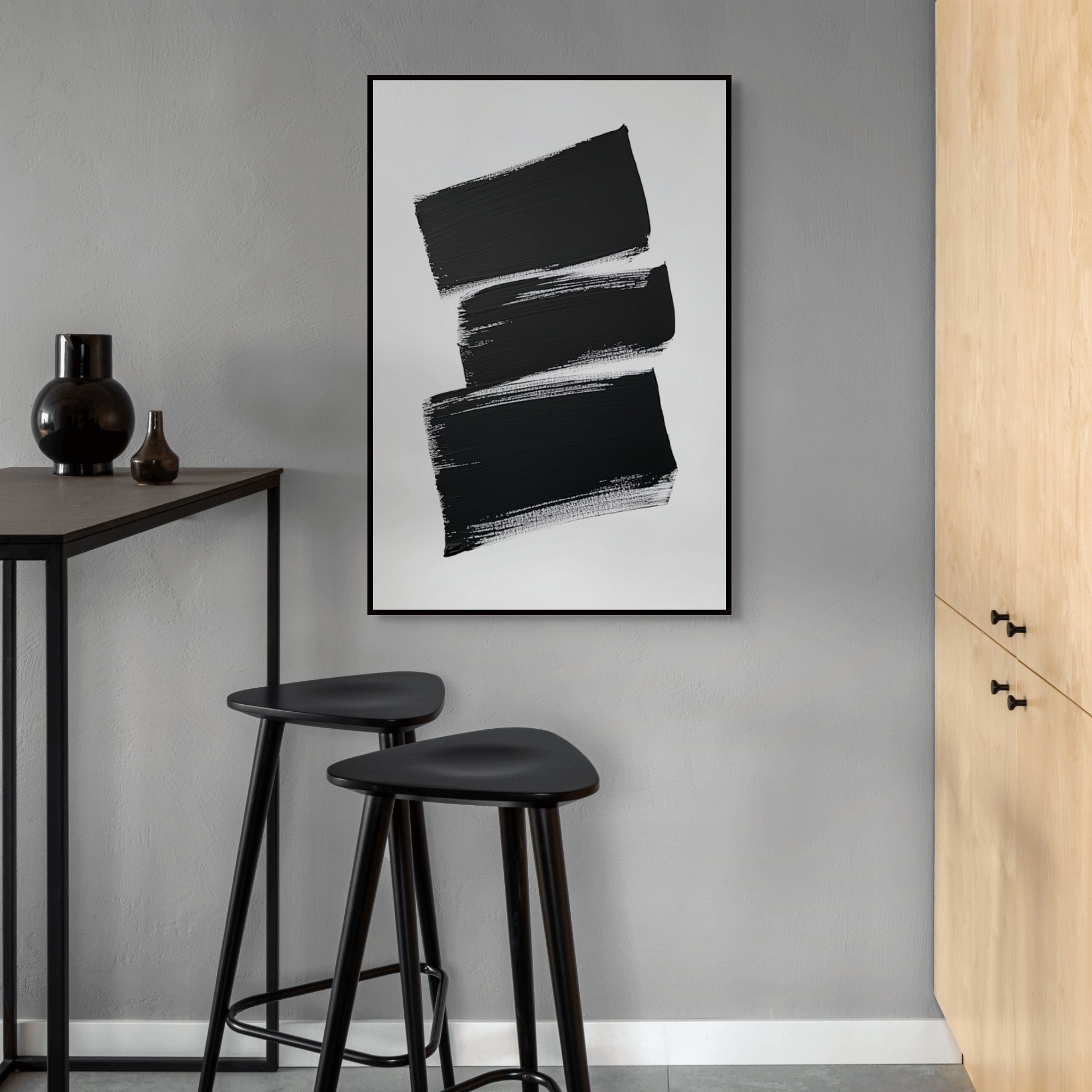D0466-hand-painted-wall-art-business-room-image-room-f-black