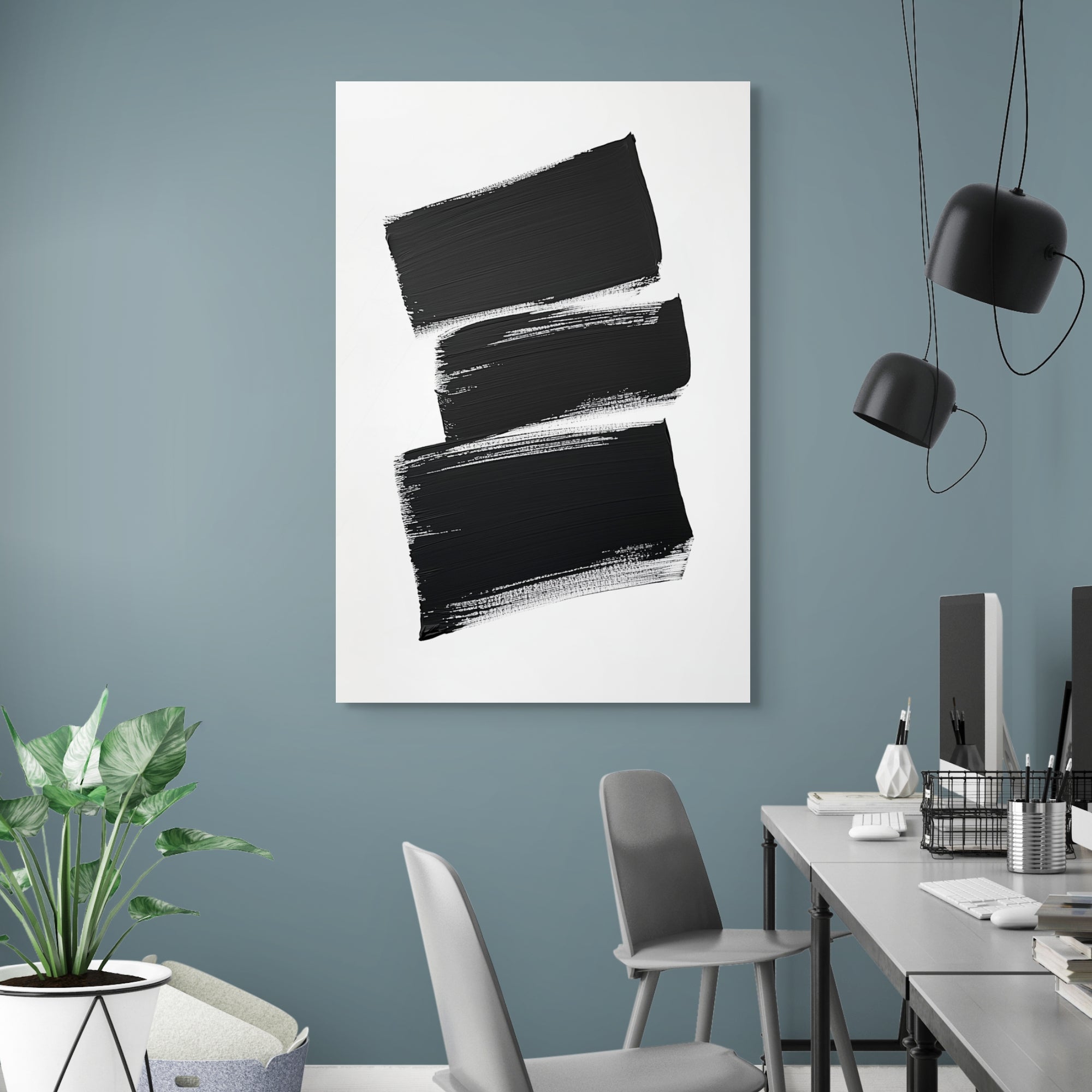 D0466-hand-painted-wall-art-office-room-image