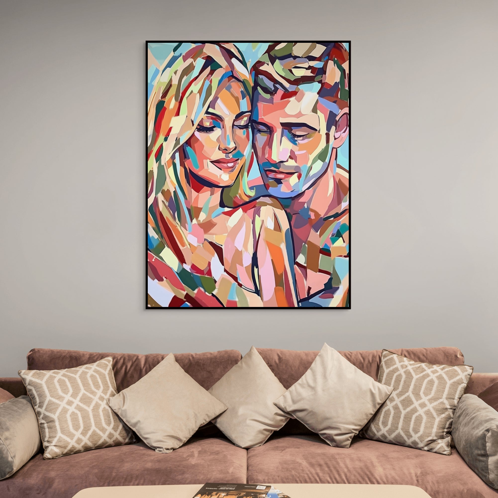 D0476-hand-painted-wall-art-living-room-image-room-f-black