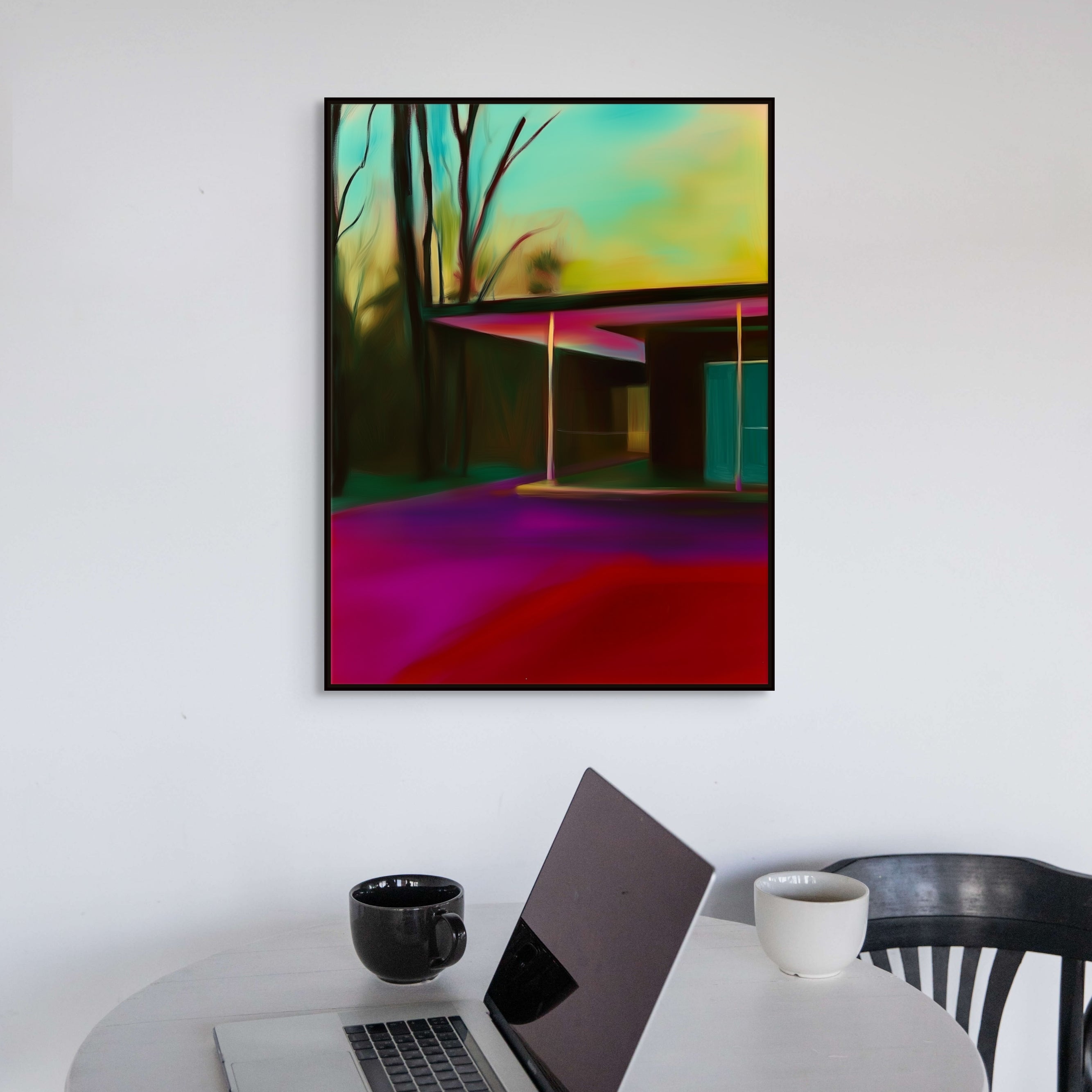 D0479-hand-painted-wall-art-office-room-image-room-f-black