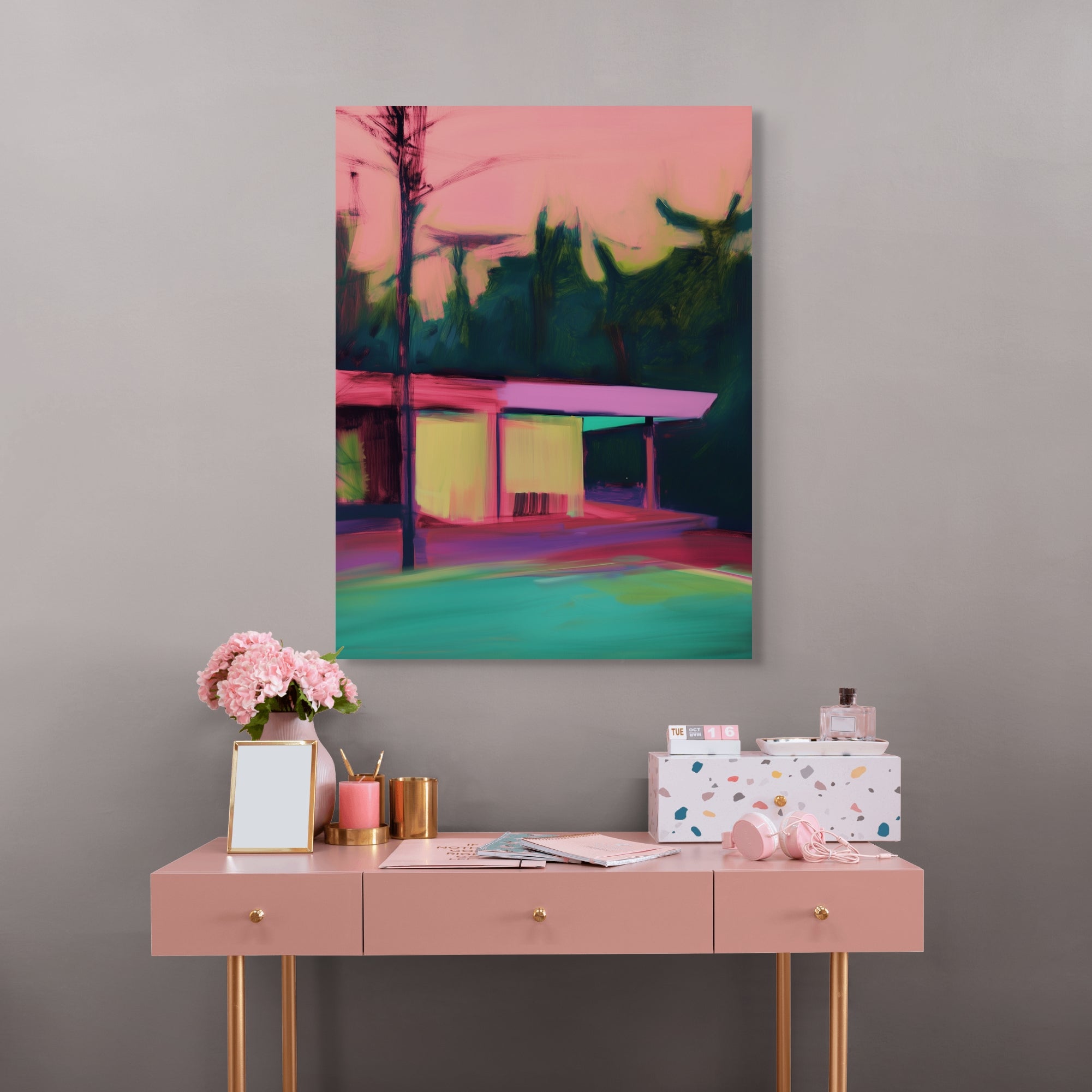 D0481-hand-painted-wall-art-office-room-image