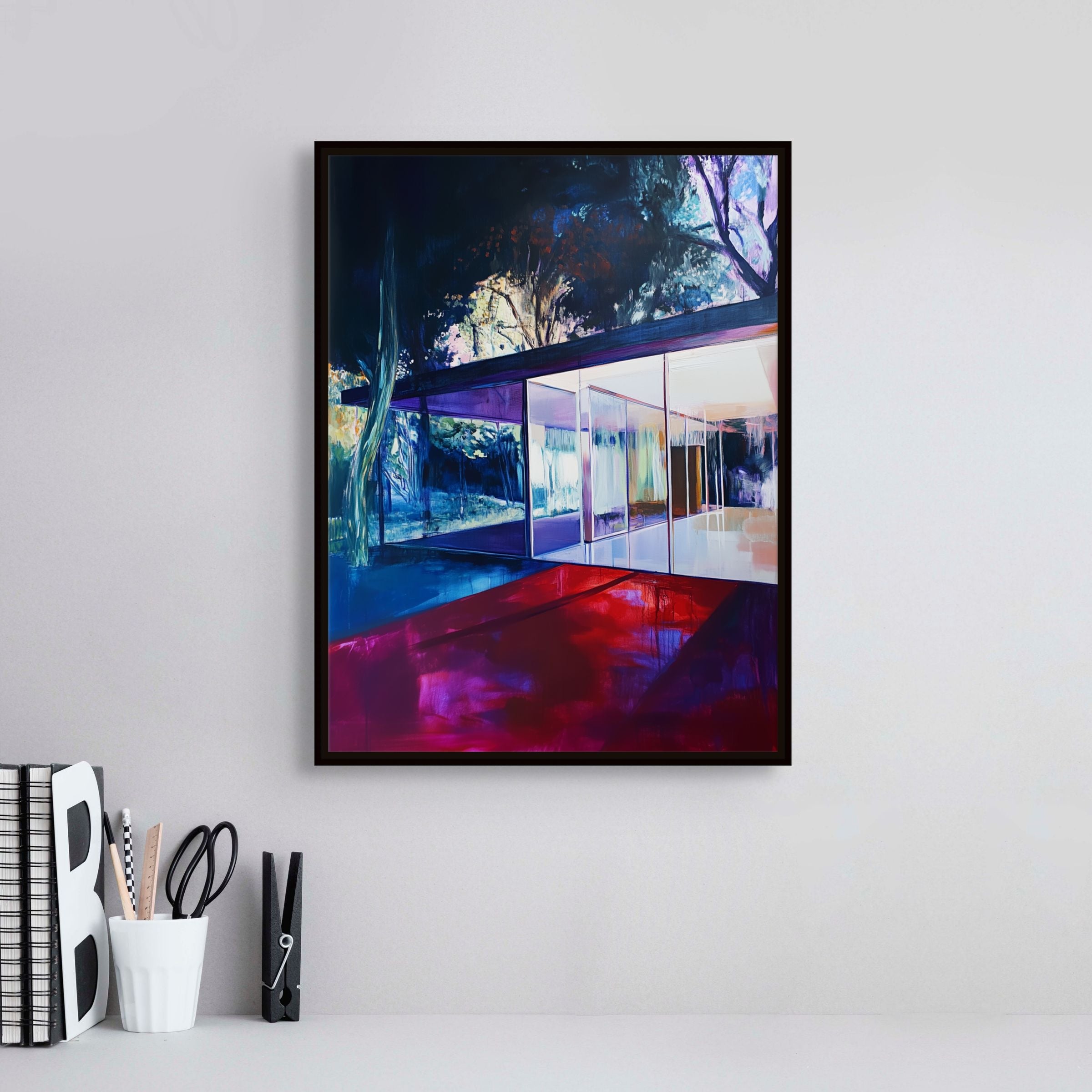 D0482-hand-painted-wall-art-office-room-image-room-f-black