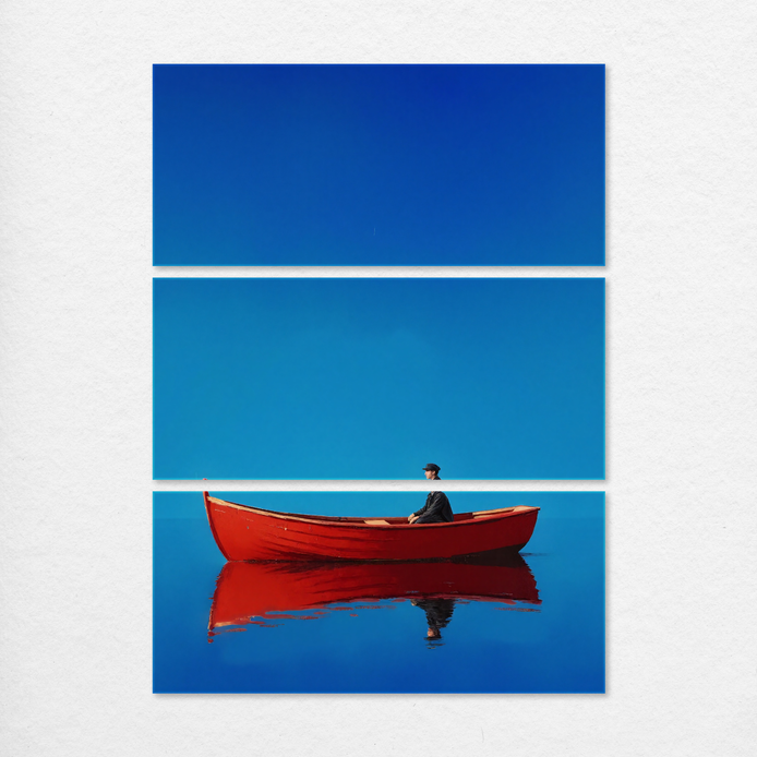 Red Canoe Reflection