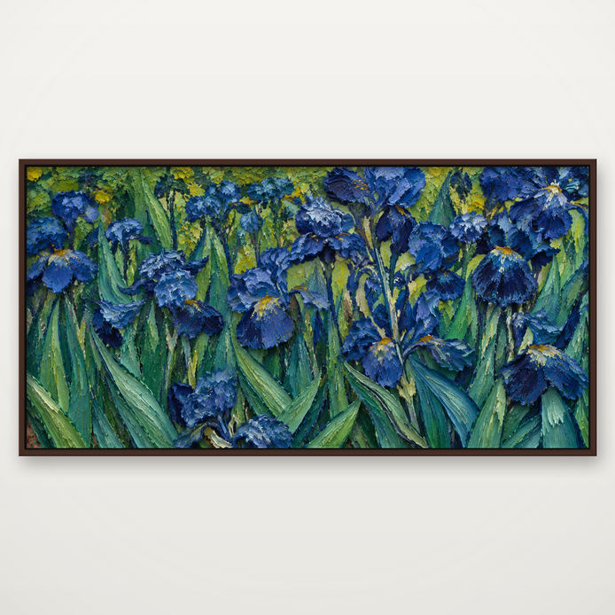 D2024-hand-painted-textured-wall-art-2x1-panoramic-frame-walnut
