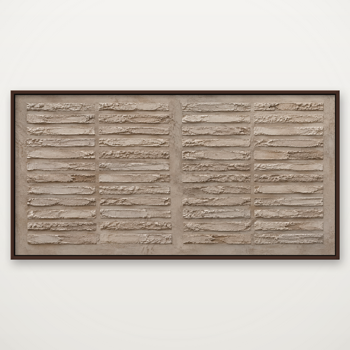 D2027-hand-painted-textured-wall-art-2x1-panoramic-frame-walnut