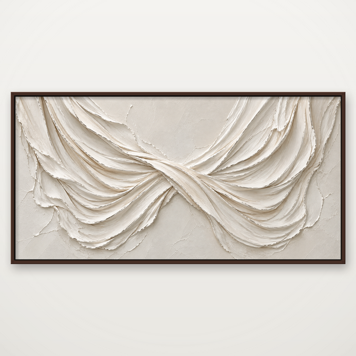 D2028-hand-painted-textured-wall-art-2x1-panoramic-frame-walnut