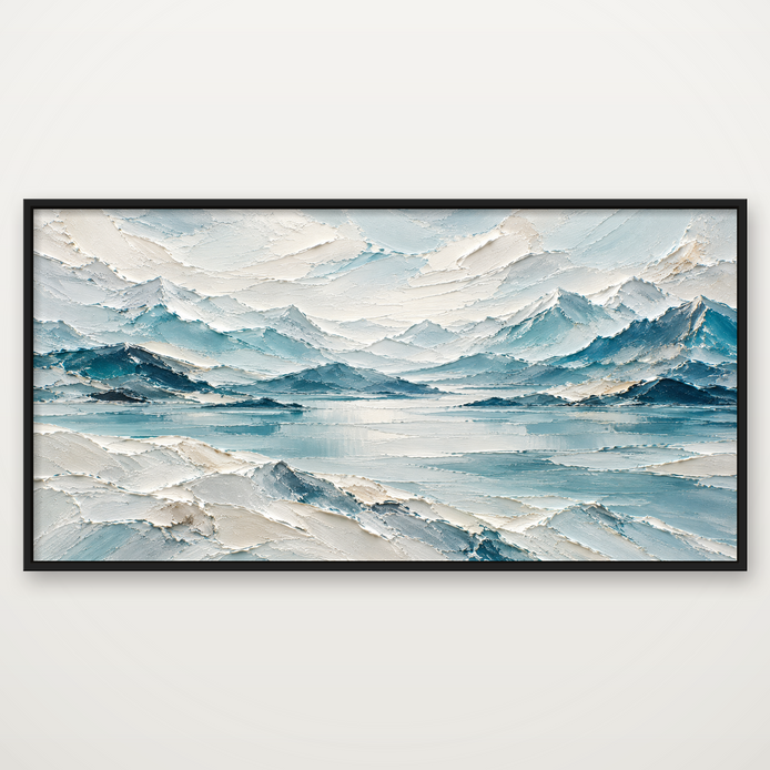 D2029-hand-painted-textured-wall-art-2x1-panoramic-frame-black