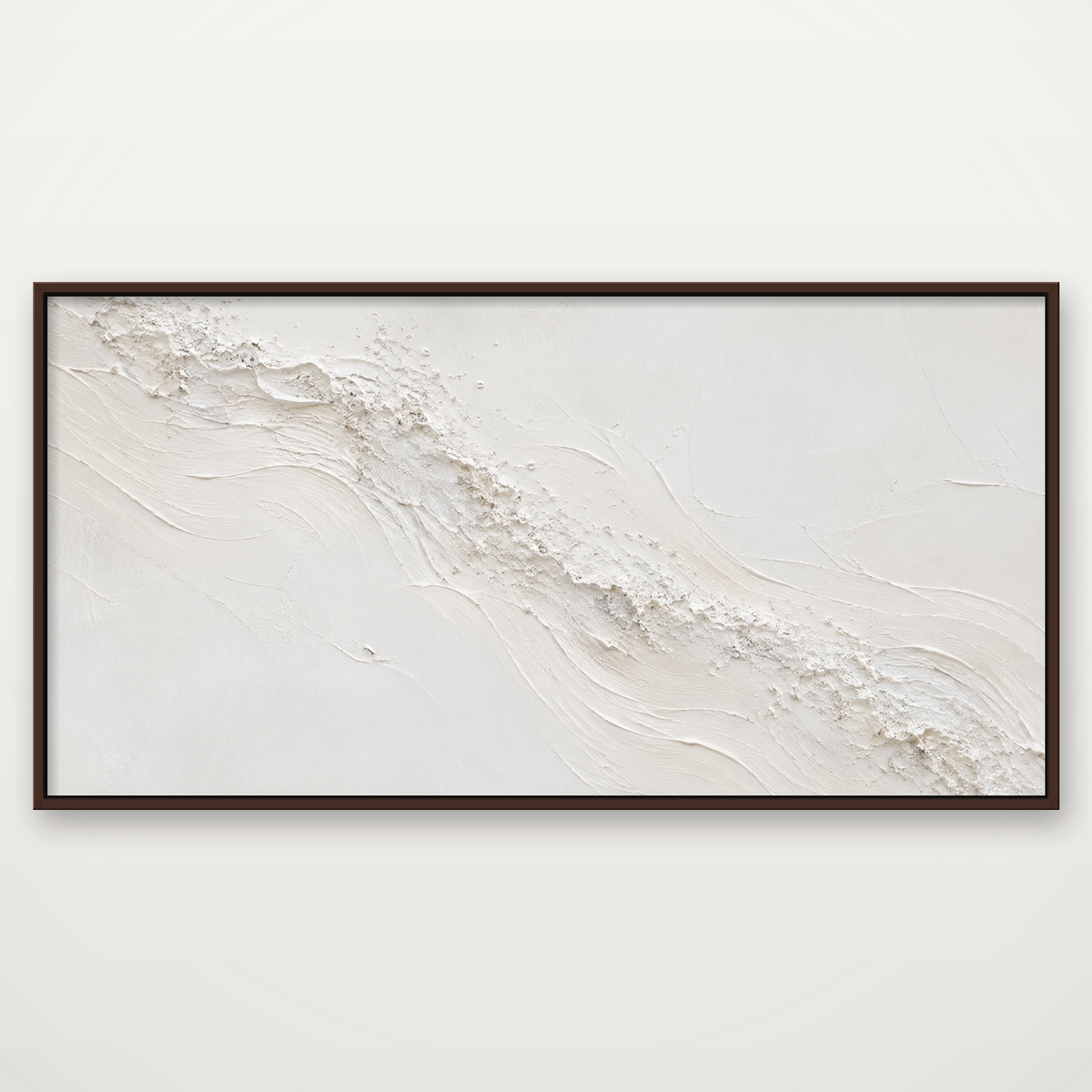 D2030-hand-painted-textured-wall-art-2x1-panoramic-frame-walnut