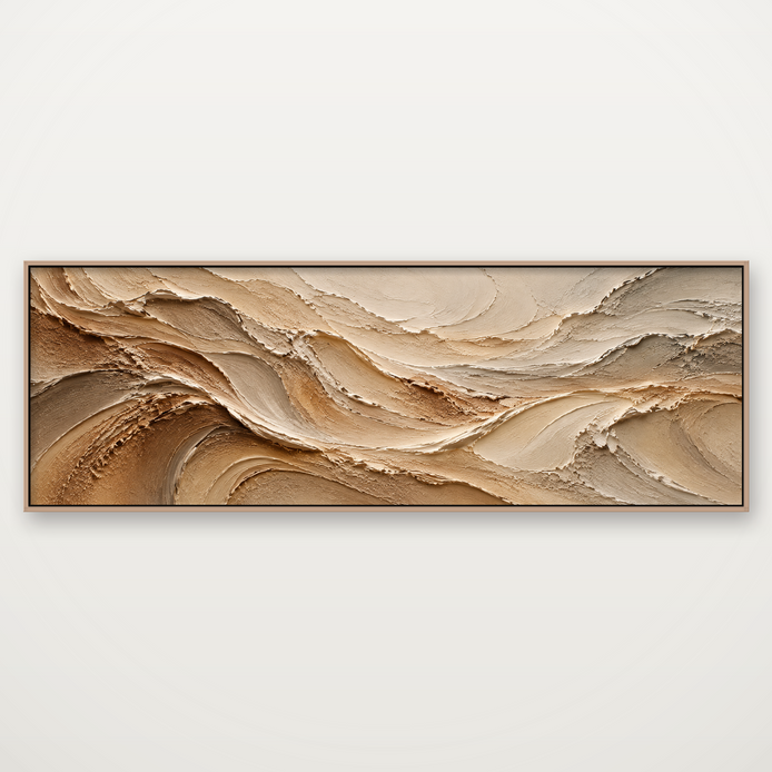 D2035-hand-painted-textured-wall-art-3x1-panoramic-frame-natural