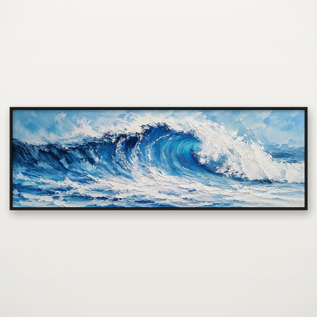 D2038-hand-painted-textured-wall-art-3x1-panoramic-frame-black