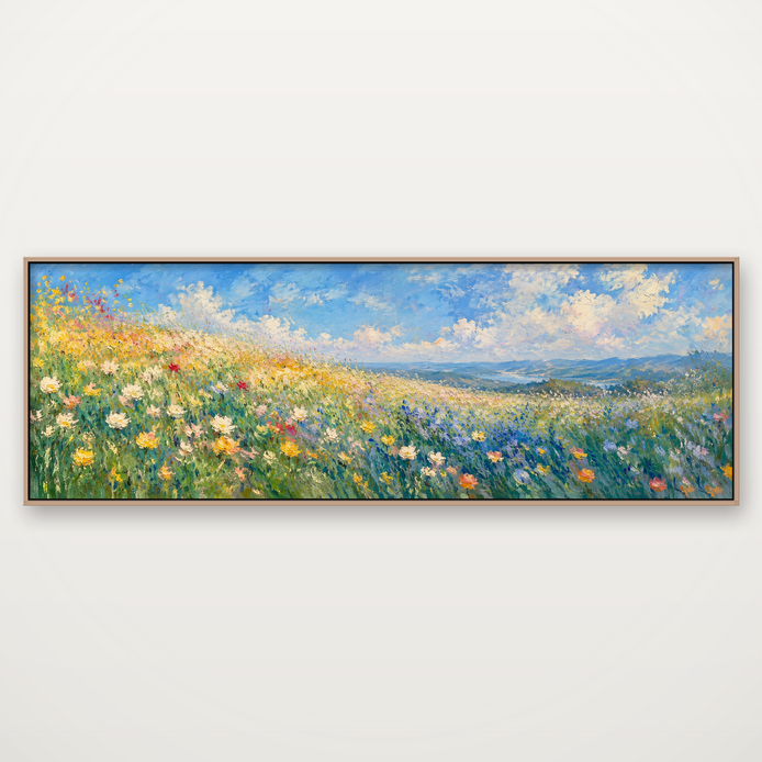 D2054-hand-painted-wall-art-3x1-panoramic-frame-natural
