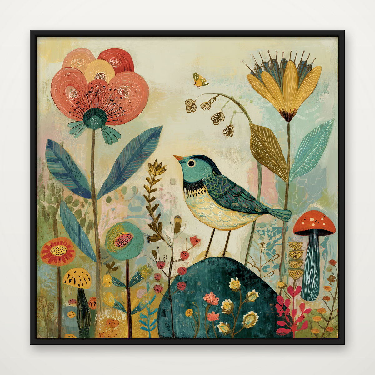 D2056-hand-painted-wall-art-1x1-square-frame-black