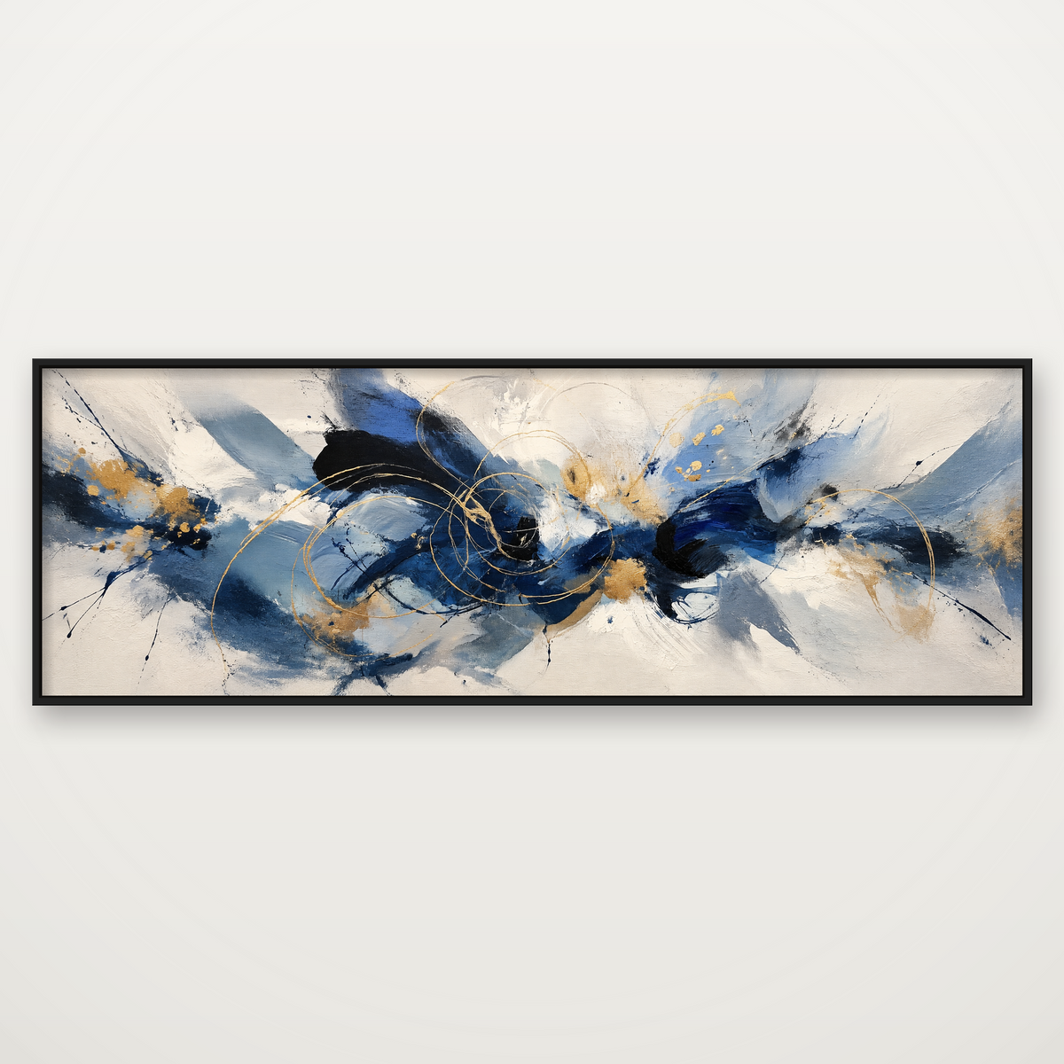 D2057-hand-painted-wall-art-3x1-panoramic-frame-black
