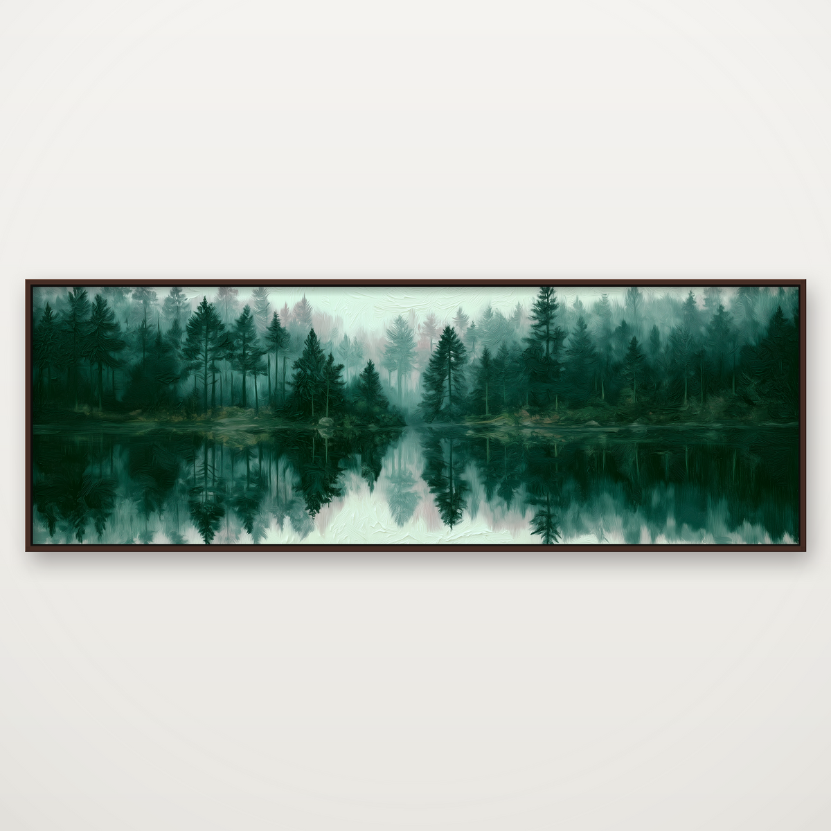 D2058-hand-painted-wall-art-3x1-panoramic-frame-walnut