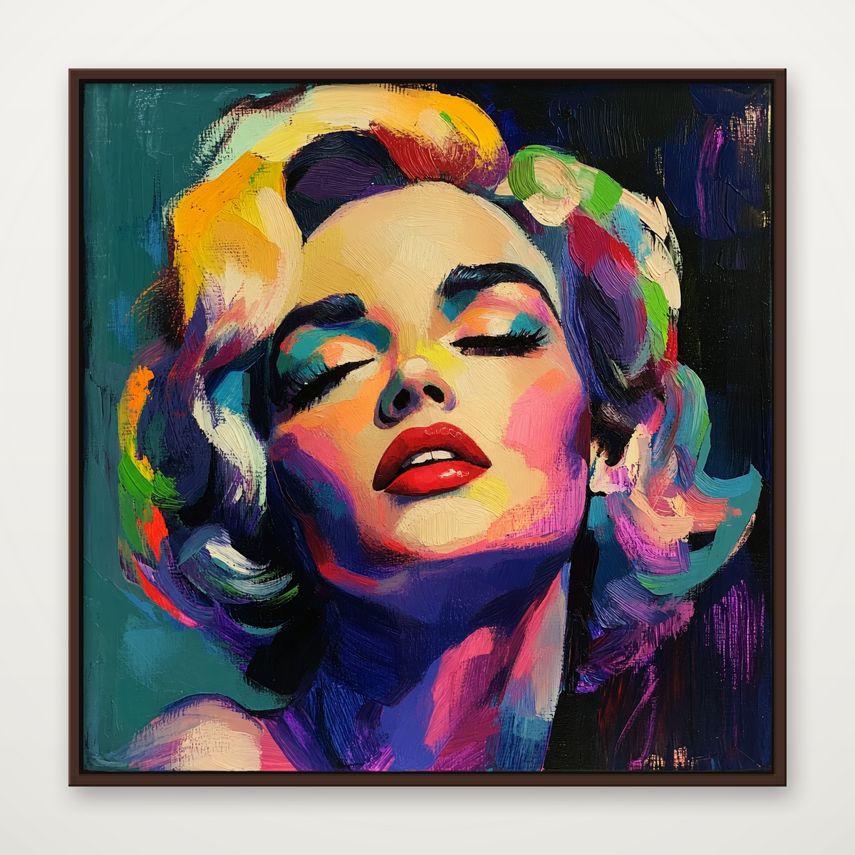 D2060-hand-painted-wall-art-1x1-square-frame-walnut