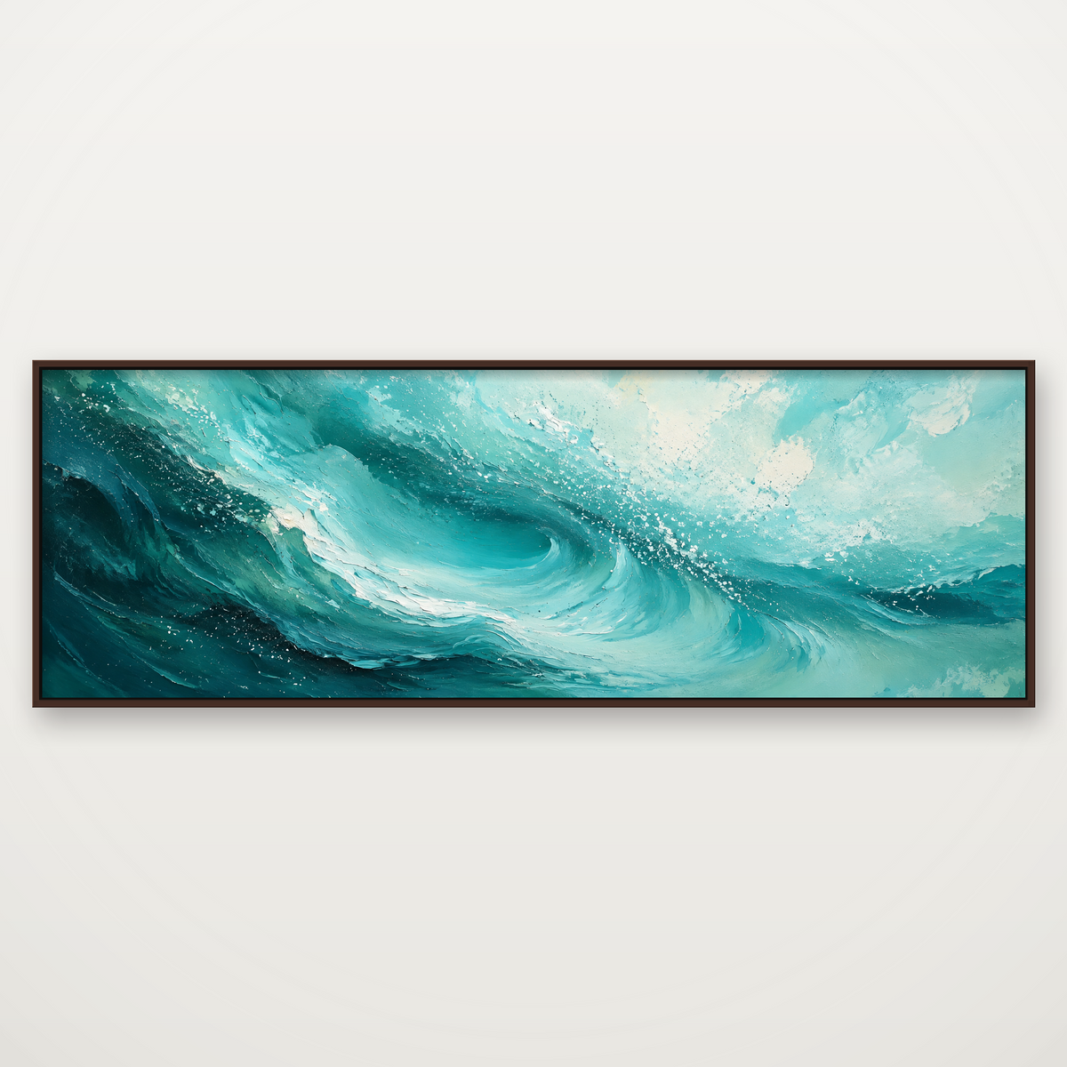 D2062-hand-painted-wall-art-3x1-panoramic-frame-walnut