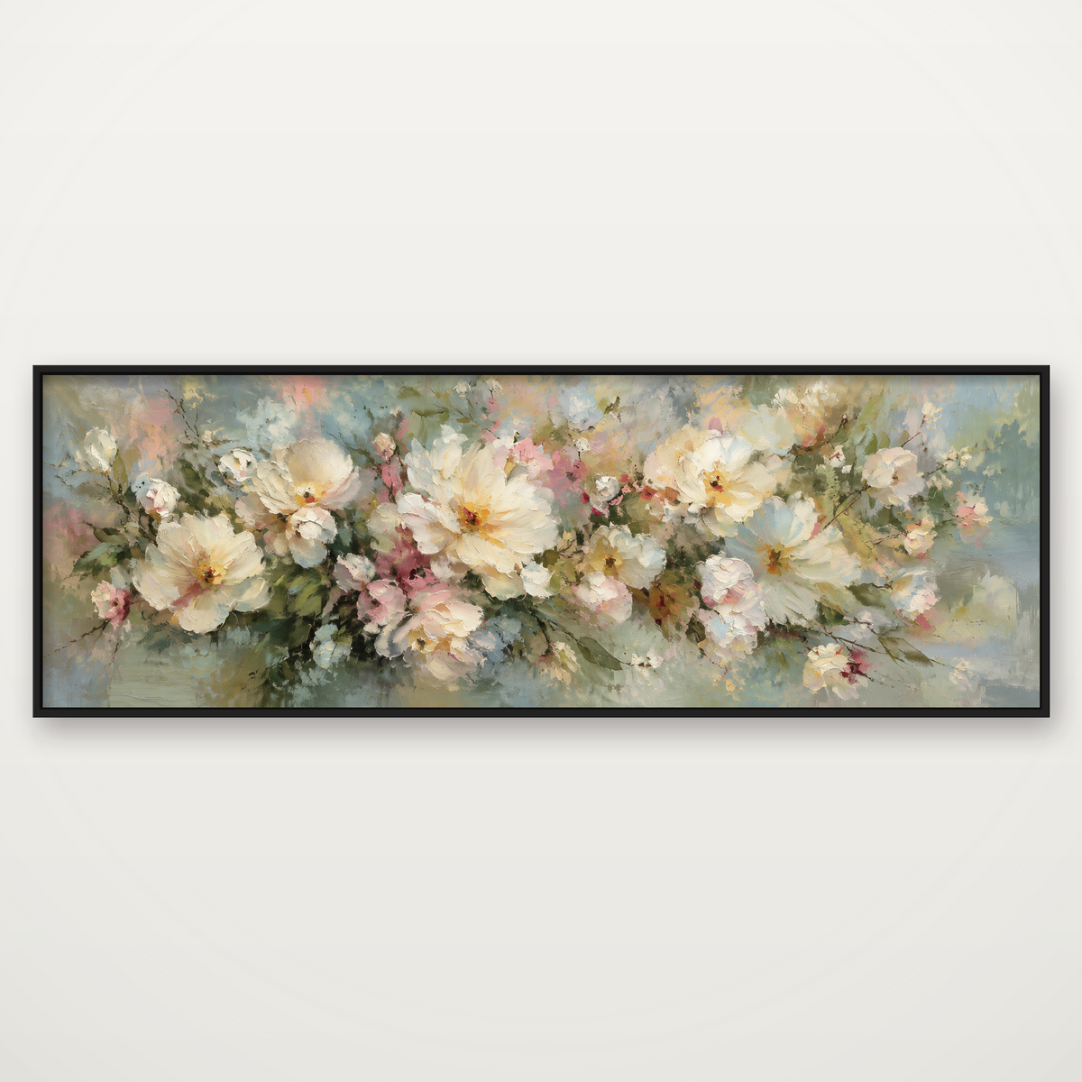 D2067-hand-painted-wall-art-3x1-panoramic-frame-black