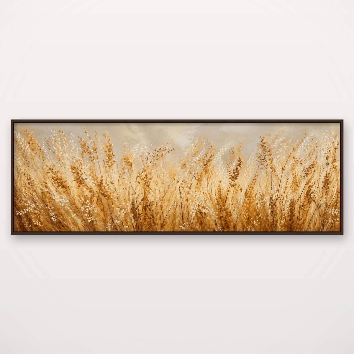 D2072-hand-painted-wall-art-3x1-panoramic-frame-walnut
