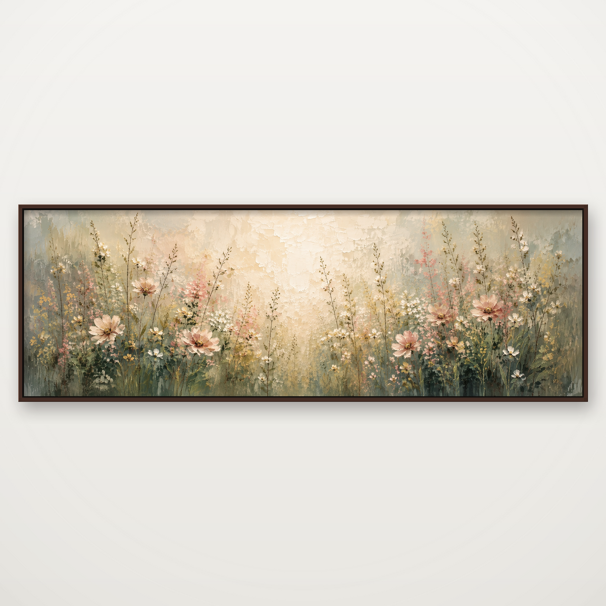 D2074-hand-painted-wall-art-3x1-panoramic-frame-walnut